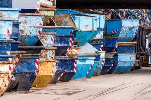 Rubbish collection truck operating in North West London