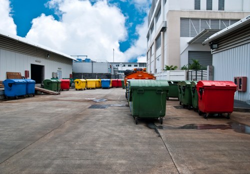 Residential rubbish being collected by professionals