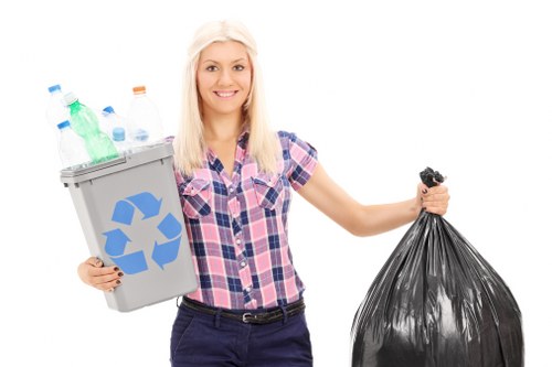 Professional flat clearance team removing furniture